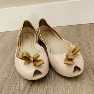 Mini Melissa girls peep-toe shoes with bows